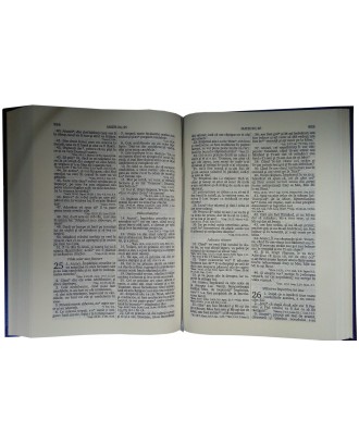 Biblie foarte mare simpla cartonată culoarea albastru metalizat