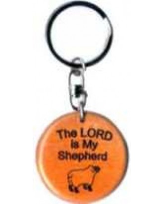 Breloc din lemn, rotund - The Lord is my Shepherd