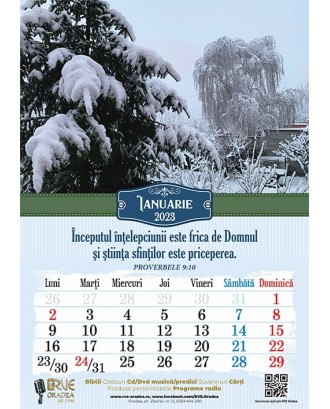Calendar de perete 2023 format A4 - Radio Vocea Evangheliei Oradea