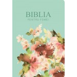 Biblia pentru femei model turcoaz floral mare