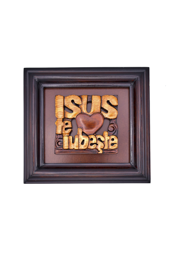 Tablou din lemn – Isus te iubește